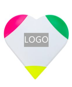 Heart-Shaped Three-Color Highlighter Marker