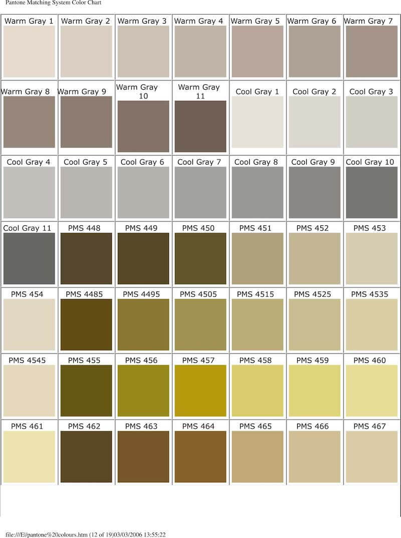 pms color chart 12