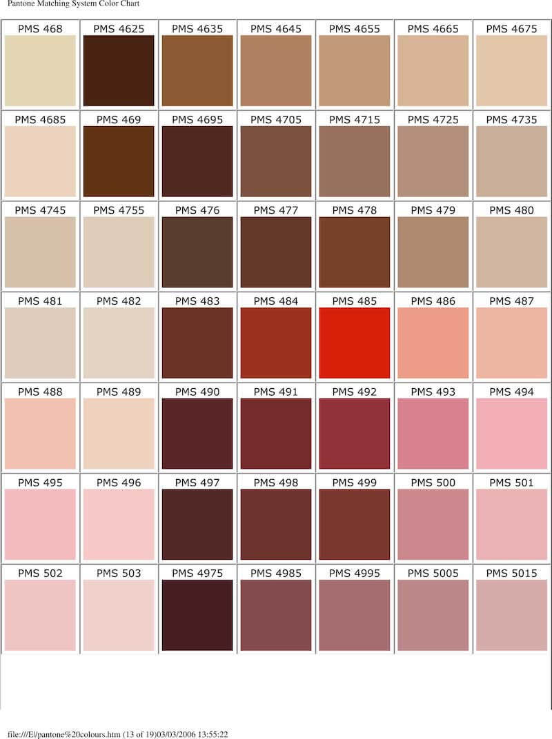 pms color chart 13