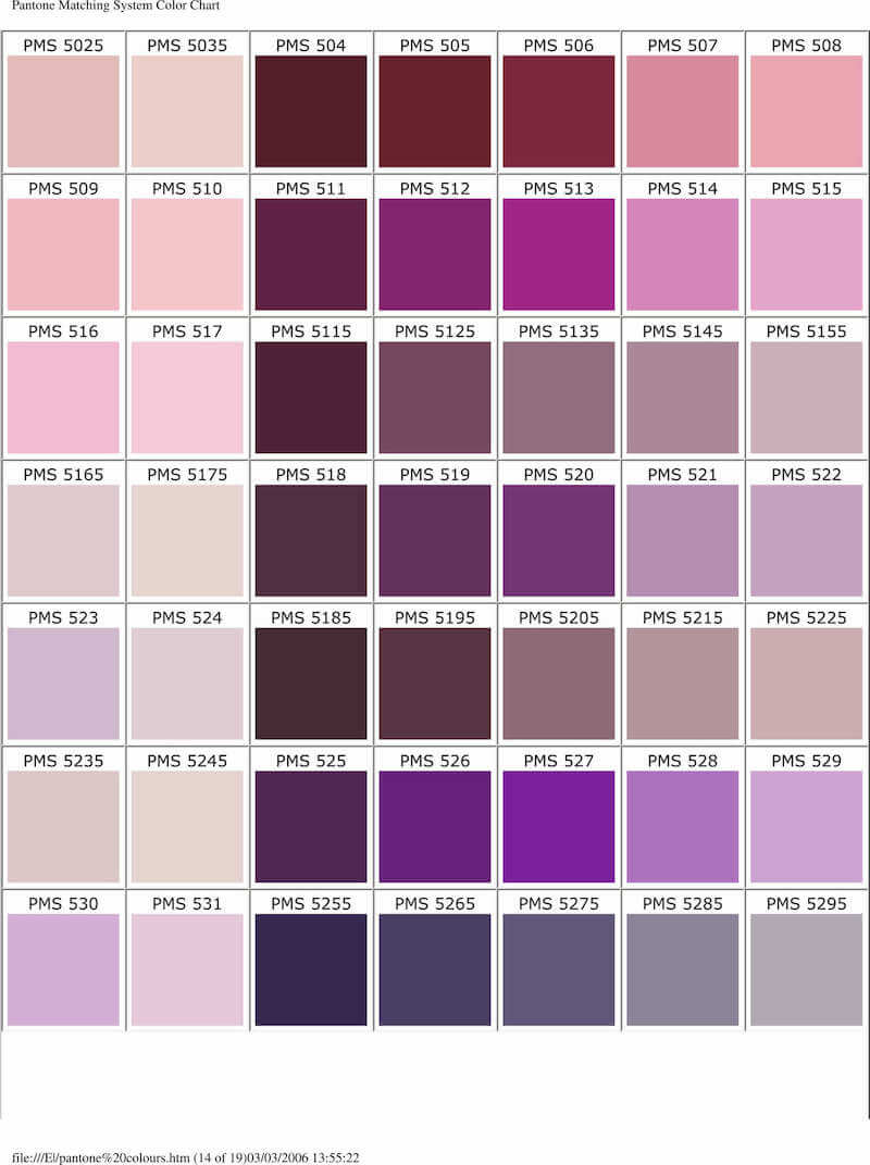 pms color chart 14