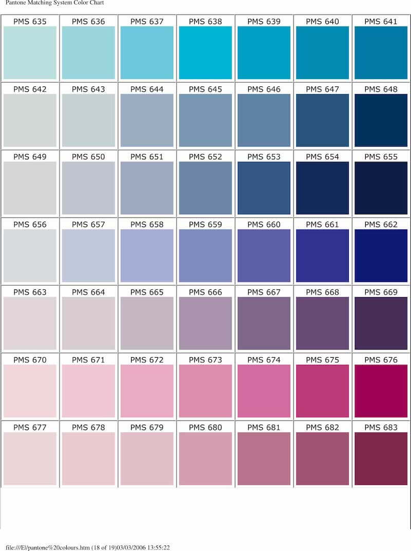 pms color chart 18