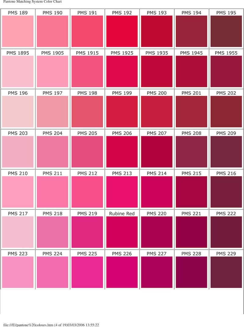 pms color chart 4