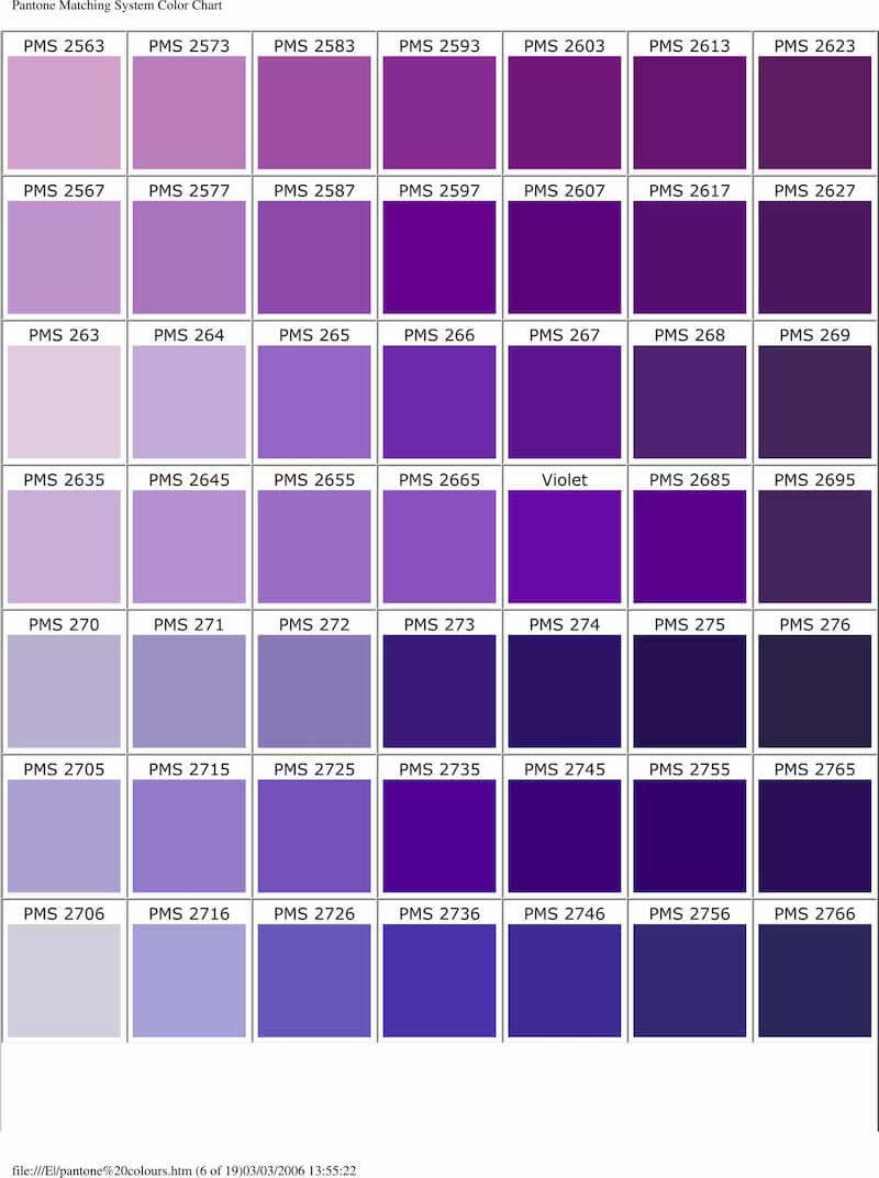 pms color chart 6