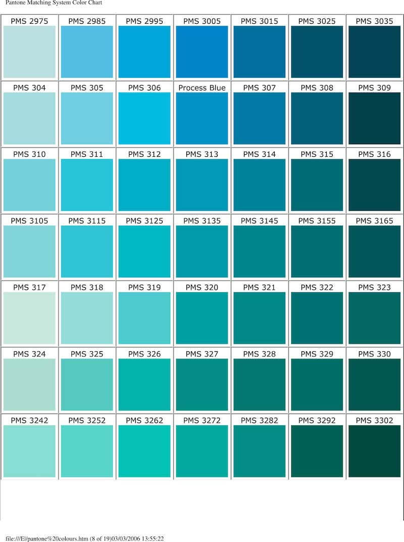 pms color chart 8