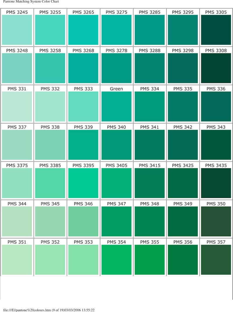 pms color chart 9