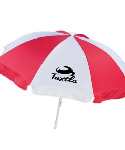 Beach umbrella providing shade on sunny day