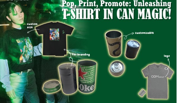 Canned Shirt: Unique Promotional Gift Ideas 1 Canned Shirt A colorful compressed t-shirt creatively packed inside an eco-friendly can, ready to surprise and delight as a promotional gift.