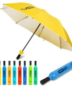 Custom logo Advertise Business Promotion Travel Rainy Sunny 3 Folding Foldable Wine Bottle Density Umbrellas