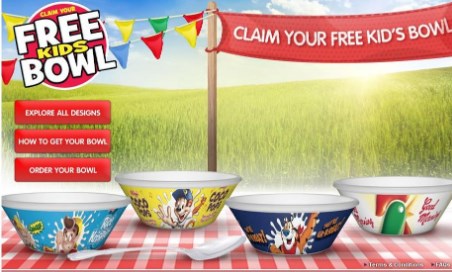 free kelloggs cereal bow