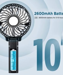 Mini Handheld Fan with 2600mAh USB Rechargeable Battery Image 1