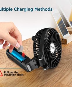Handheld Fan Mini Portable Usb Rechargeable 2600mah Battery 12 Mini Handheld Fan with 2600mAh USB Rechargeable Battery Image 2