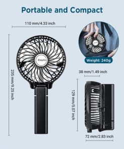 Handheld Fan Mini Portable Usb Rechargeable 2600mah Battery 15 Mini Handheld Fan with 2600mAh USB Rechargeable Battery Image 5