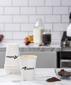 12 oz Custom Printed Recyclable Paper Cup 10 Promotional Paper Hot Cups 12 oz Image 2