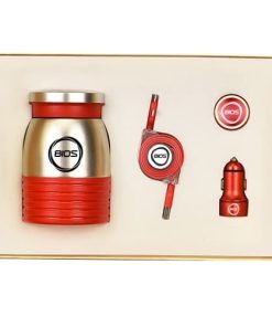 Car Charger & Phone Holder Gift Set with Vaccum Mug & Dual USB Cable