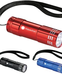 Aluminum 9 LED Flashlight with Strap 19 Promotional 9 LED Aluminum Flashlight Image 7