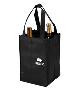 Non-Woven 4 Bottle Wine Tote Bag Image 1