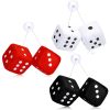 Fuzzy Dice for Rear View Mirror 1 Hanging Square Car Dice with Suction Cup