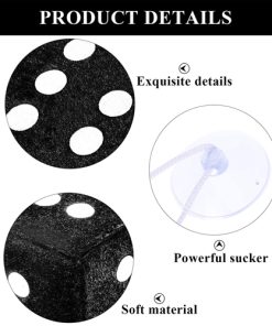 Fuzzy Dice for Rear View Mirror 11 Hanging Square Car Dice with Suction Cup Image 2