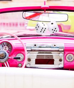 Fuzzy Dice for Rear View Mirror 13 Hanging Square Car Dice with Suction Cup Image 4