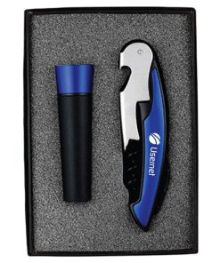 Custom Printed Wine Opener Vacuum Stopper Set 8 Custom Wine Opener & Vaccum Stopper Set Image 2