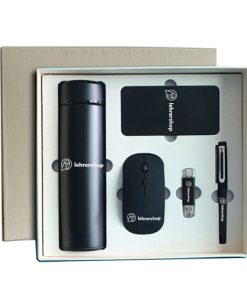 Wireless Mouse & Flash Drive Gift Set with Pen, Bottle & Power Bank