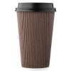 16 oz Brown Rippled Double Wall Paper Cups with Lid 2 16 oz Geometric Pattern Paper Cup with Lid