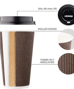 16 oz Geometric Pattern Paper Cup with Lid Image 1