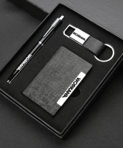 Pen Card Holder And Keychain Set 10 Wholesale Keychain & Pen Gift Set with Card Holder Image 2