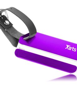 Aluminum Luggage Tag With Leather Belt