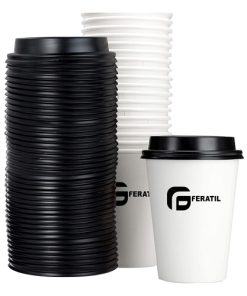12 Oz Paper Cups With Recyclable Dome Lids