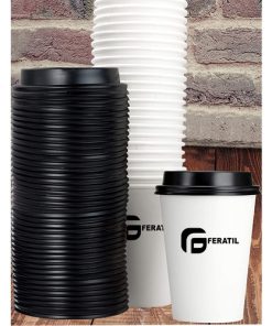 12 Oz Paper Cups With Recyclable Dome Lids Image 1