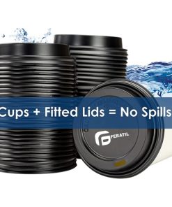 White 12 Oz Paper Coffee Cups With Recyclable Dome Lids 10 12 Oz Paper Cups With Recyclable Dome Lids Image 2