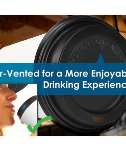 White 12 Oz Paper Coffee Cups With Recyclable Dome Lids 12 12 Oz Paper Cups With Recyclable Dome Lids Image 4