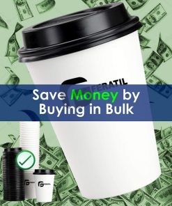 White 12 Oz Paper Coffee Cups With Recyclable Dome Lids 13 12 Oz Paper Cups With Recyclable Dome Lids Image 5