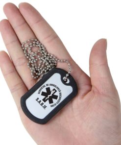 Dog Tags Silencers 15 Rectangle Dog Tag With Rubber Silencer Image 3