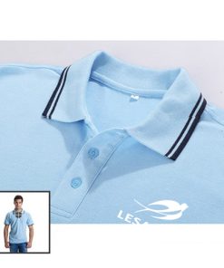 Polo with striped collar 14 Striped Collar Polo Shirt Image 5