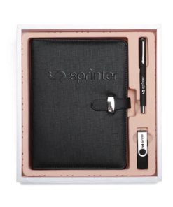 A5 Size Loose Leaf Notebook Planner & Pen Gift Set with 16GB USB Flash Drive