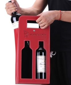 Leather Wine Tote 13 Leather 2 Wine Carrying Tote Image 3