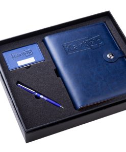 Executive Leather Notebook & Pen Gift Set with Card Holder