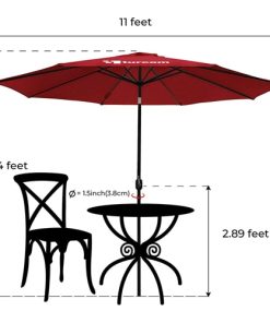 Push Button Auto-open - Market Umbrellas 13 Outdoor Table Umbrella with Push Button Image 2