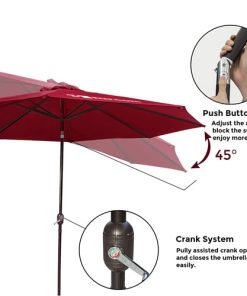 Push Button Auto-open - Market Umbrellas 14 Outdoor Table Umbrella with Push Button Image 3