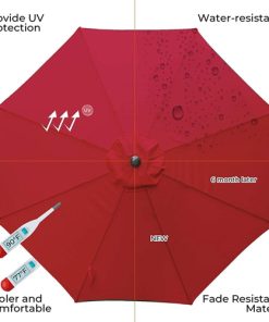 Push Button Auto-open - Market Umbrellas 16 Outdoor Table Umbrella with Push Button Image 5