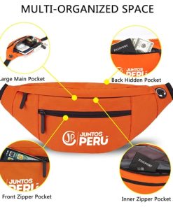 Custom Printed Adjustable 4- Zipper Poly Fanny Pack 10 Custom Fanny Pack with 4 Zipper Pocket Image 2