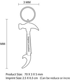 Hammer Bottle Opener 19 Aluminium Hammer Bottle Opener Keyring Image 8