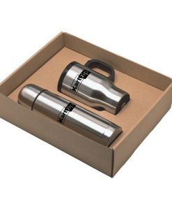 Stainless Steel Flask & Travel Mug Gift Set