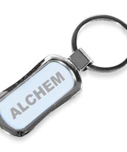 Polished Chrome Rectangle Keychain 9 Rectangle Chrome Finish Metal Keychain Image 1