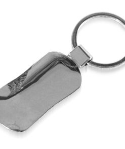 Polished Chrome Rectangle Keychain 10 Rectangle Chrome Finish Metal Keychain Image 2
