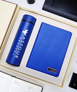 Executive Leather Notebook Gift Set with Thermos