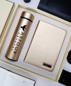 Executive Leather Notebook Gift Set with Thermos Image 1