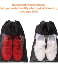 Custom Portable Clear Window Drawstring Shoe Bag 11 Custom Portable Clear Window Drawstring Shoe Bags for Travelling Image 3